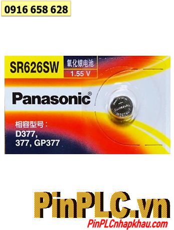Panasonic SR626SW, 377 _Pin đồng hồ 1.55v Silver Oxide Panasonic SR626SW, 377 /Xuất xứ NHẬT